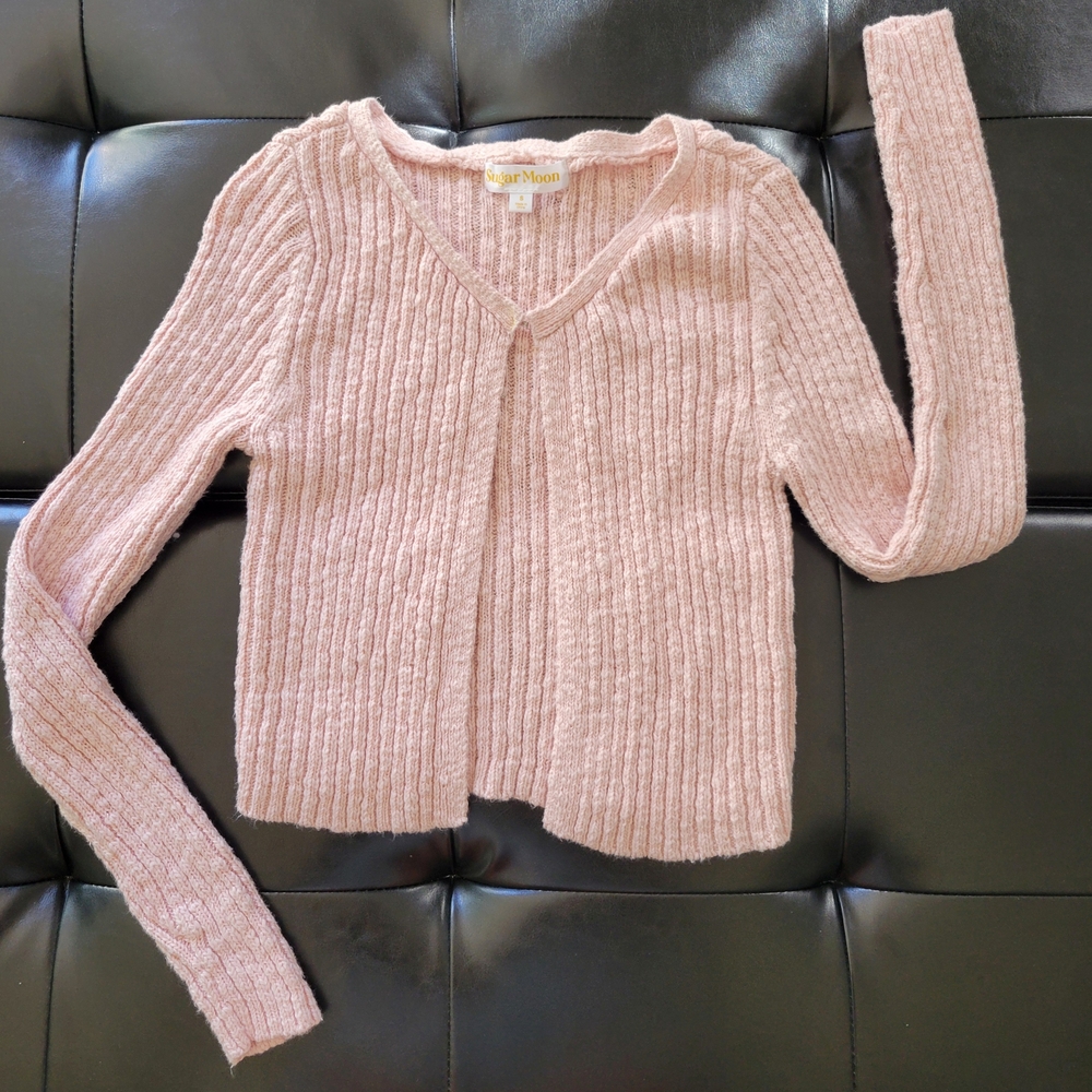 Pink Ribbed Women's Sweater - Picture 3 of 7
